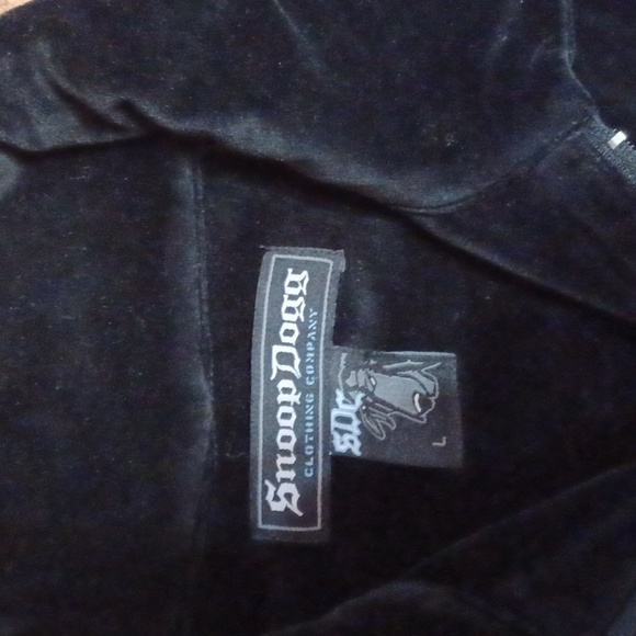 Snoop Dogg Vintage Oversize Black Velour Track Jacket With White Piping Men's L - Picture 2 of 10